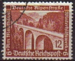 Stamps Germany -  DEUTSCHES REICH 1936 Scott B98 Sello Carretera Alpina Alemana Arquitectura Moderna Alemania Usado