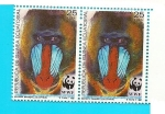 Sellos de Africa - Guinea Ecuatorial -  Mandril - en peligro de extinción  - WWF protección  de la Naturaleza