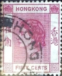 Stamps Hong Kong -  Intercambio 0,25 usd 50 cent. 1954