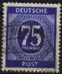 Sellos de Europa - Alemania -  Deutsches Reich 1946 Scott 553 Sello Numeros 75 Peening Usado Alemania Germany 