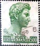 Stamps Italy -  Intercambio 0,20 usd 500 liras 1957