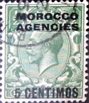 Stamps United Kingdom -  5 cent. sobre 1/2 p. 1914