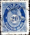 Sellos de Europa - Noruega -  Intercambio 0,20 usd 20 ore 1910