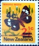 Stamps New Zealand -  Intercambio aexa 0,20 usd 4 sobre 2,5 cent. 1971
