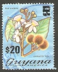 Stamps Guyana -  Flor bixa orellana