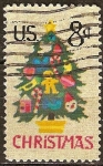 Stamps United States -  Navidad 1973. Árbol de Navidad en encaje de aguja.