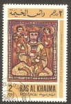 Stamps United Arab Emirates -  Monarca y sus asistentes