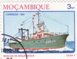 Stamps Mozambique -  Barcos de Mozambique - Vega 7