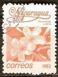 Stamps Nicaragua -   Plumeria rubra.