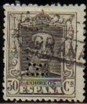 Sellos de Europa - Espaa -  ESPAÑA 1922 318 Sello Alfonso XIII 30c. Tipo Vaquer Usado nº control al dorso