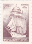 Stamps Chile -  150 aniversario escuela naval Arturo Prat