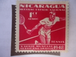 Sellos del Mundo : America : Nicaragua : X Serie Mundial de Base-Ball Amateur 1948 - Moderno Estadio Nacional-Tennis.