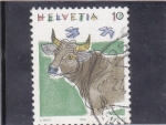 Stamps Switzerland -  dibujo de una vaca