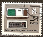 Stamps Germany -  robotron microordenador.Feria de primavera en Leipzig 1983(DDR).