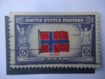 Stamps United States -  United States Postage - Bandera de Noruega