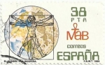 Stamps Spain -  EL HOMBRE Y LA BIOSFERA. EL HOMBRE DE VITRUVIO, DE DA VINCI. EDIFIL 2748