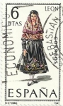 Stamps Spain -  TRAJES TÍPICOS REGIONALES. GRUPO III. Nº 27. LEÓN. EDIFIL 1900