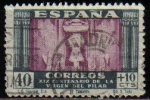 Sellos de Europa - Espaa -  España 1939 893 Sello º XIX Centenario de la Venida de la Virgen del Pilar a Zaragoza Camarin de Ntr