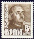 Stamps Spain -  ESPAÑA 1948 1020 Sello Nuevo General Franco 5c c/charnela Espana Spain Espagne Spagna Spanje Spanien