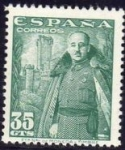 Sellos de Europa - Espa�a -  ESPAÑA 1948 1026 Sello Nuevo General Franco y Castillo de la Mota 35c