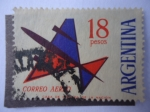 Stamps Argentina -  Correo Aéreo-Avión Electrostático Sobrecargado
