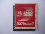 Sellos de America - Estados Unidos -  US Airmail - Sobre con Alas de Correo Aéreo (Winged Airmail evelope)