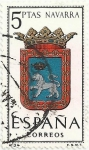 Stamps Spain -  ESCUDOS DE CAPITALES DE PROVINCIA. GRUPO III. Nº 34. NAVARRA (IRUÑA). EDIFIL 1560