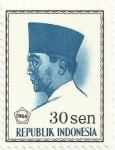 Stamps Indonesia -  SERIE BASICA PRESIDENTE SUKARNO. VALOR FACIAL 30 sen. YVERT ID 461