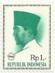 Sellos de Asia - Indonesia -  SERIE BÁSICA PRESIDENTE SUKARNO. VALOR FACIAL 1 RUPIA. YVERT ID 465