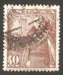 Stamps Spain -  1027 - General Franco y Castillo de la Mota