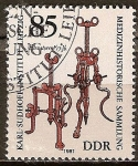 Stamps Germany -  Colección de Historia Médica de Karl Sudhoff,instituto en Leipzig-DDR. 