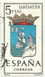 Stamps Spain -  ESCUDOS DE CAPITAL DE PROVINCIA. GRUPO IV. Nº 42. SANTANDER. EDIFIL 1636