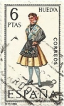 Stamps Spain -  TRAJES TÍPICOS REGIONALES. GRUPO II. Nº 23. HUELVA. EDIFIL 1849.