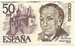 Stamps Spain -  PERSONAJES ESPAÑOLES. ANTONIO MACHADO. EDIFIL 2459