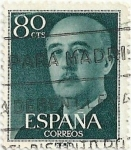 Sellos del Mundo : Europa : Espa�a : (73).SERIE BÁSICA FRANCO. VALOR FACIAL 80 Cts. EDIFIL 1152