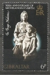 Stamps Gibraltar -  ESCULTURA  DE  MIGUEL  ANGEL.  THE  BRUGES  MADONA.