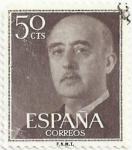 Stamps Spain -  SERIE BÁSICA FRANCO. VALOR FACIAL 50 Cts. EDIFIL 1149