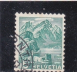 Stamps Switzerland -  paisaje alpino