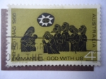 Stamps Australia -  Christmas 1966 - Emmanuel-God with US