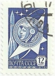 Stamps Russia -  URSS. MEDALLAS Y SÍMBOLOS SOVIÉTICOS. MEDALLA YURI GAGARIN. YVERT SU 4335