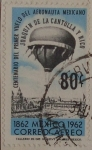 Stamps : America : Mexico :  centenario del primer vuelo del aeronauta mexicanoJoaquin de la Cantolla y Rico
