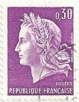 Sellos de Europa - Francia -  SERIE MARIANNE DE CHEFFER. VALOR FACIAL 0.30 FF COLOR VIOLETA. YVERT FR 1536