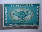 Stamps Tanzania -  Uganda-Tanzania-Kenya-Cooperación Internacional año 1965.