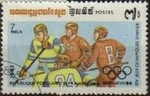 Sellos de Asia - Camboya -  CAMBOYA 1983 Michel 521 Sello Juego Olimpicos Invierno Hockey Hielo Usado