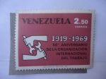 Stamps Venezuela -  50º Aniversario de la Organización  Internacional del Trabajo 1919-1969.