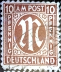 Stamps Germany -  Intercambio 1,10 usd 10 pf. 1945