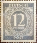 Sellos de Europa - Alemania -  Intercambio 0,20 usd 12 pf. 1946