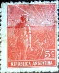 Stamps Argentina -  Intercambio 0,25 usd 5 cent. 1912