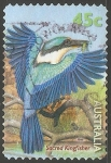 Stamps Australia -  sacred kingfisher-Martín pescador Sagrado