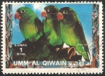 Stamps United Arab Emirates -  Pajaros exoticos loros